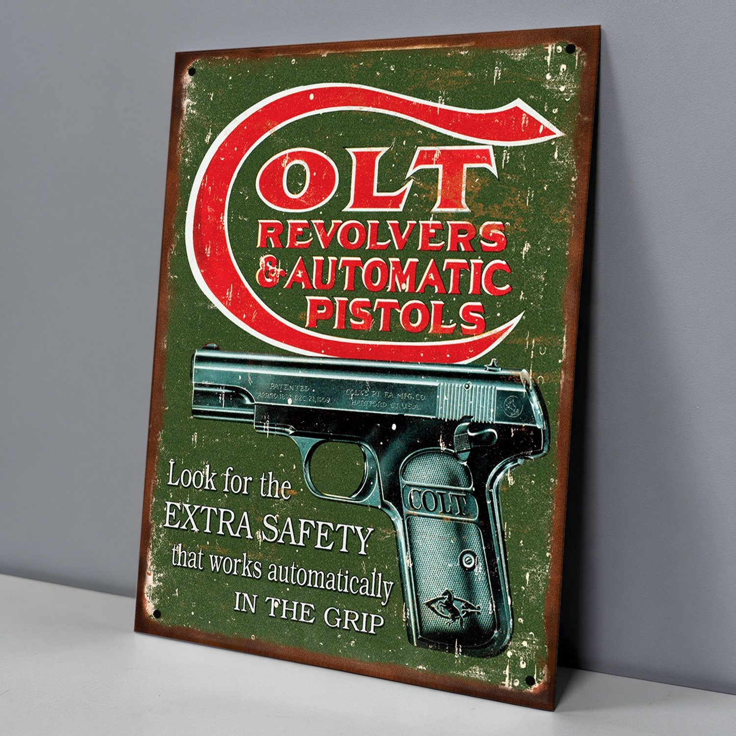 Publicidad Colt Automatic Pistols - Chapa Vintage - ARM001