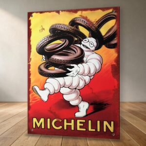 Michelin Bibendum Cargando Neumáticos - Chapa Vintage - AUT001