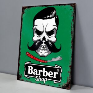 Barber Shop Calavera Con Navaja
