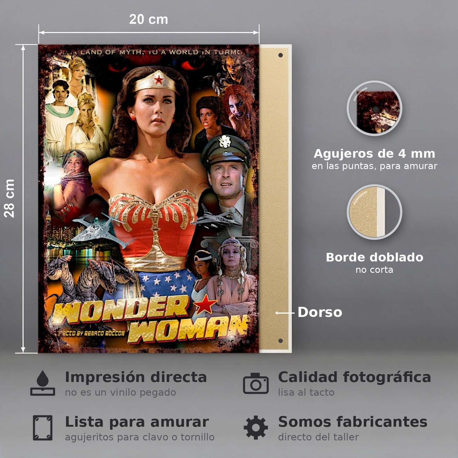 Wonder Woman, Lynda Carter - Chapa Vintage - CIN045 - Imagen 2