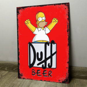 Duff Beer con Homero Brazos en Alto - Chapa Vintage - BEE028