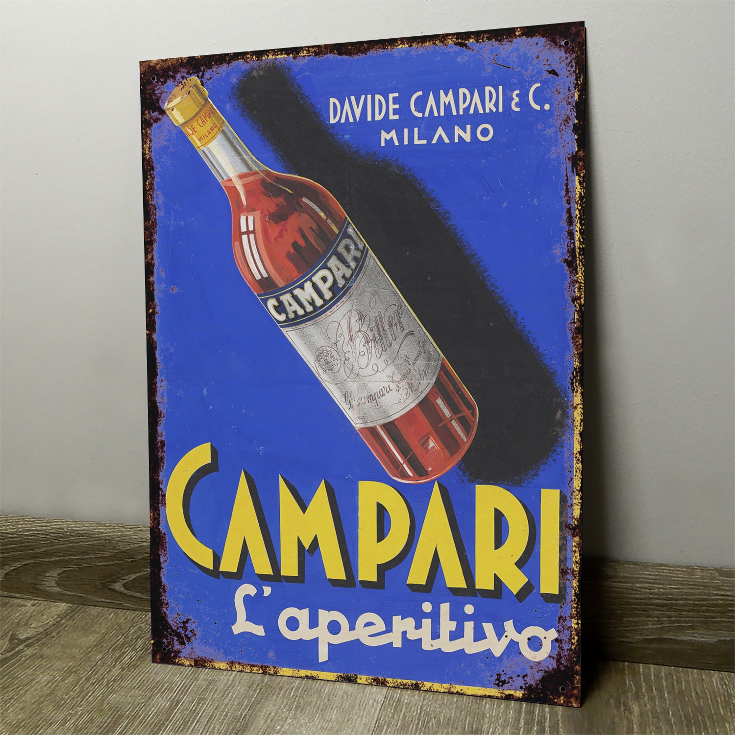 Campari Fondo Azul - Chapa Vintage - CAM003