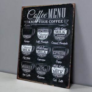 Know Your Coffee, Menú con 9 Tazas