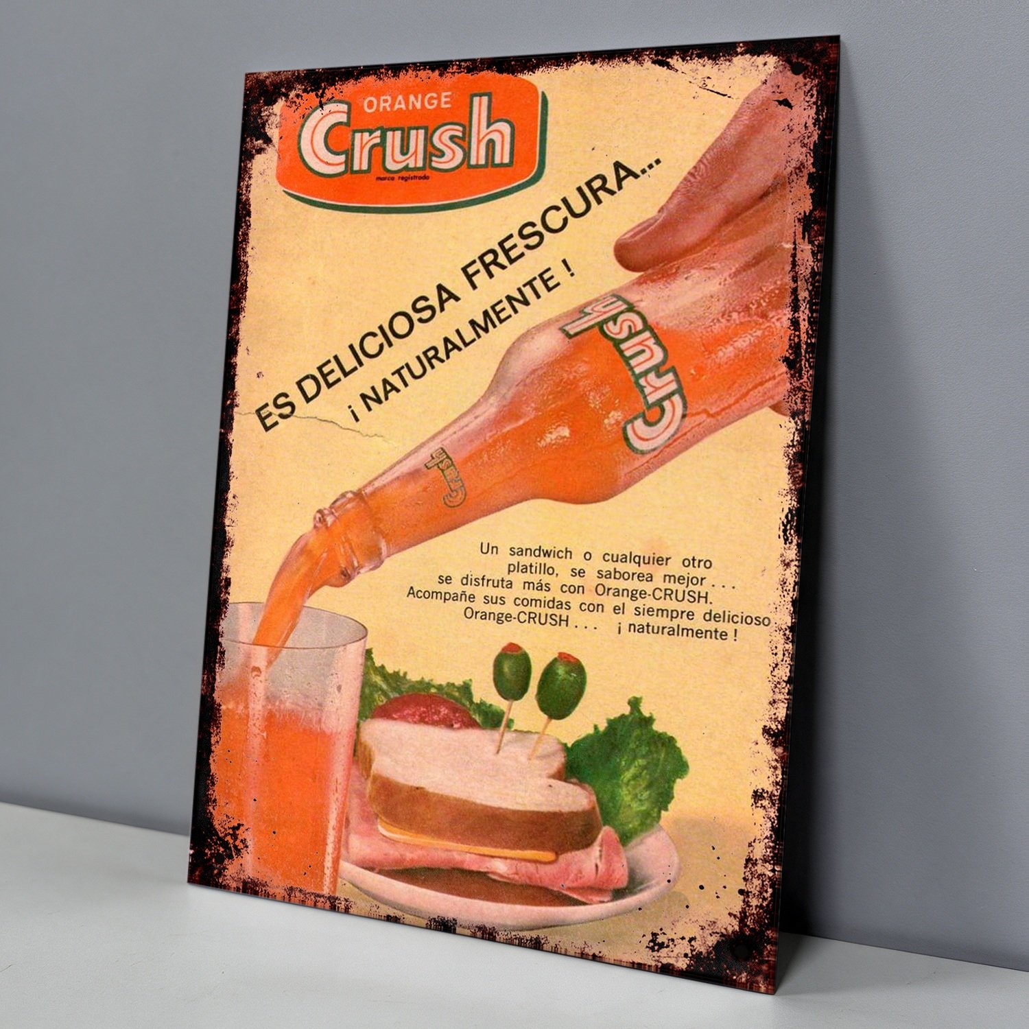 Orange Crush, Publicidad Sandwich - Chapa Vintage - CRU002