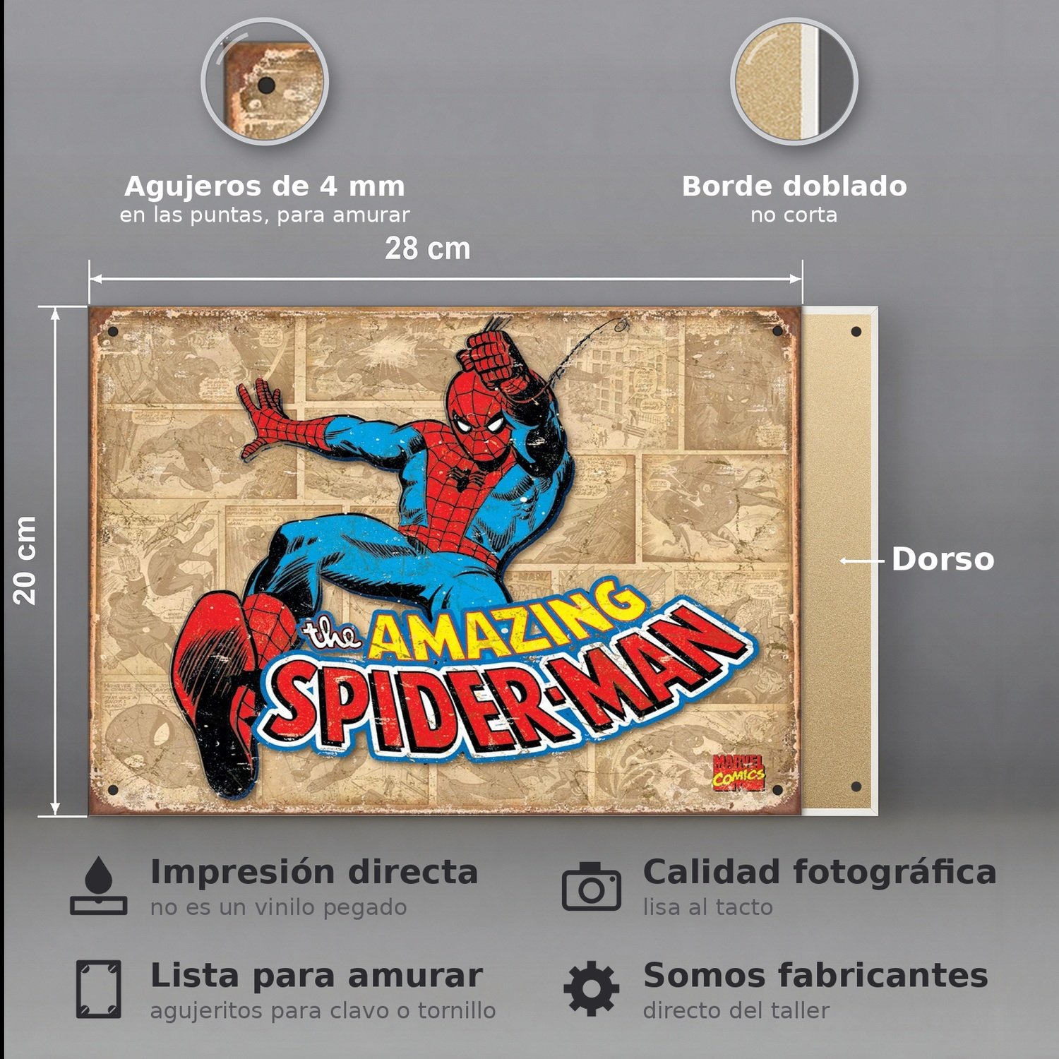 The Amazing Spider-Man - Chapa Vintage - COM022 - Imagen 2