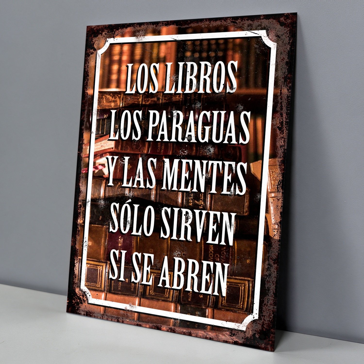 Libros Paraguas Y Mentes Solo Sirven Si Se Abren - Chapa Vintage - CFM005