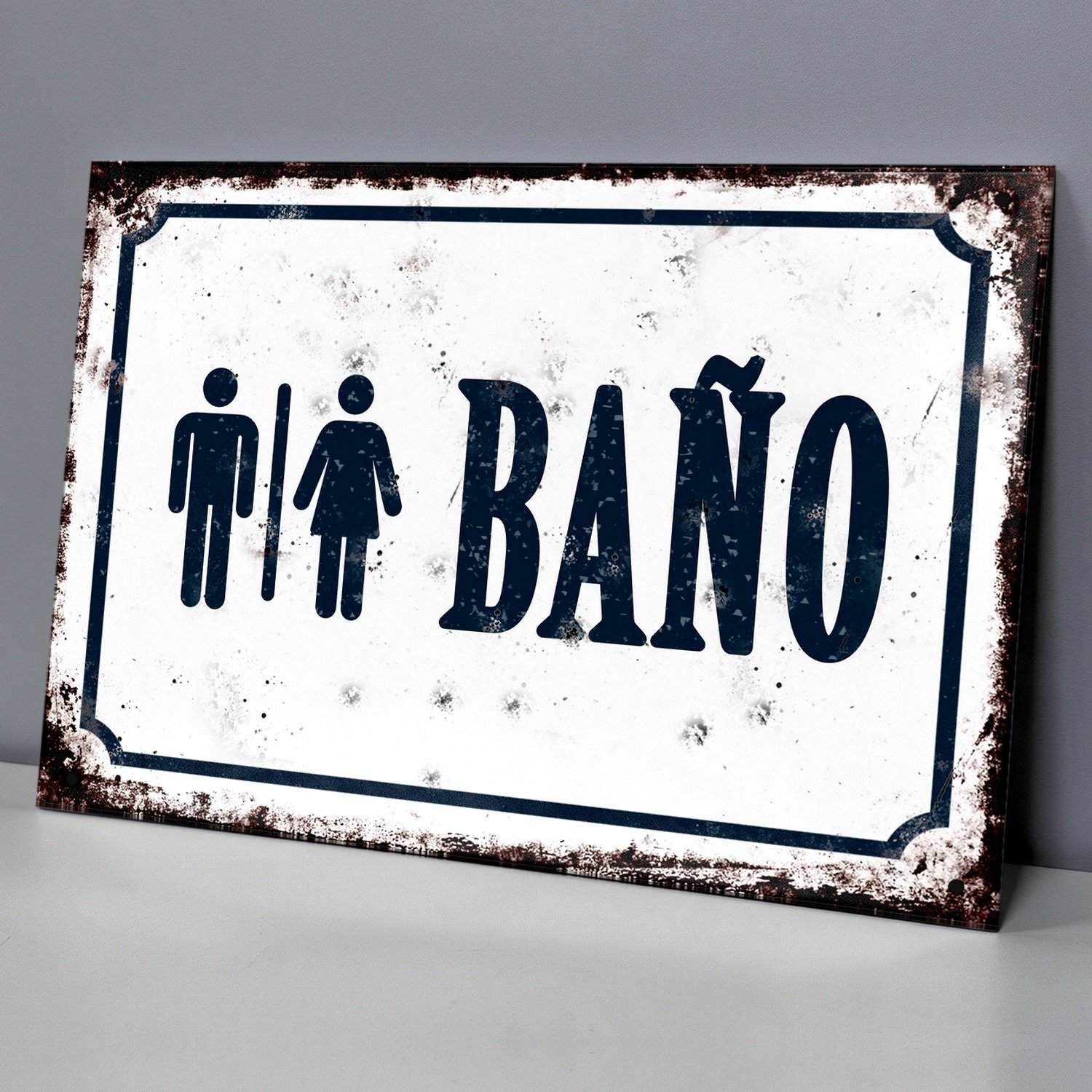 Baño con Iconos de Hombre y Mujer - Chapa Vintage - CFT001