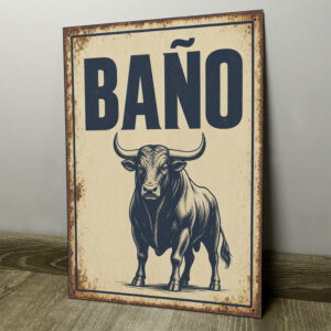 Baño con Toro - Chapa Vintage - CFT012