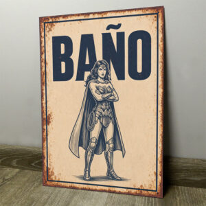 Baño Wonder Woman - Chapa Vintage - CFT017