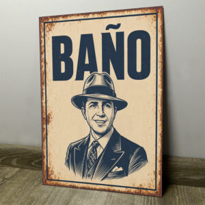 Baño Señor Elegante Fedora - Chapa Vintage - CFT018