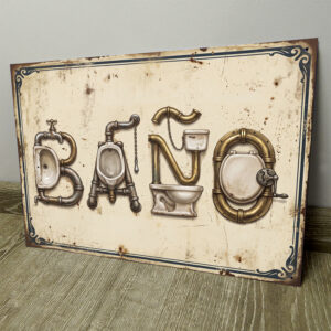 Baño Steampunk con Cañerías - Chapa Vintage - CFT024