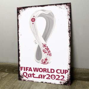 Mundial Qatar 2022 Logo Trofeo - Chapa Vintage - MUN022