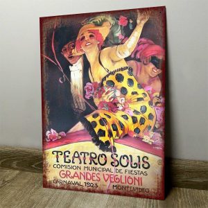 Carnaval Montevideo 1923, Teatro Solis - Chapa Vintage - MON030
