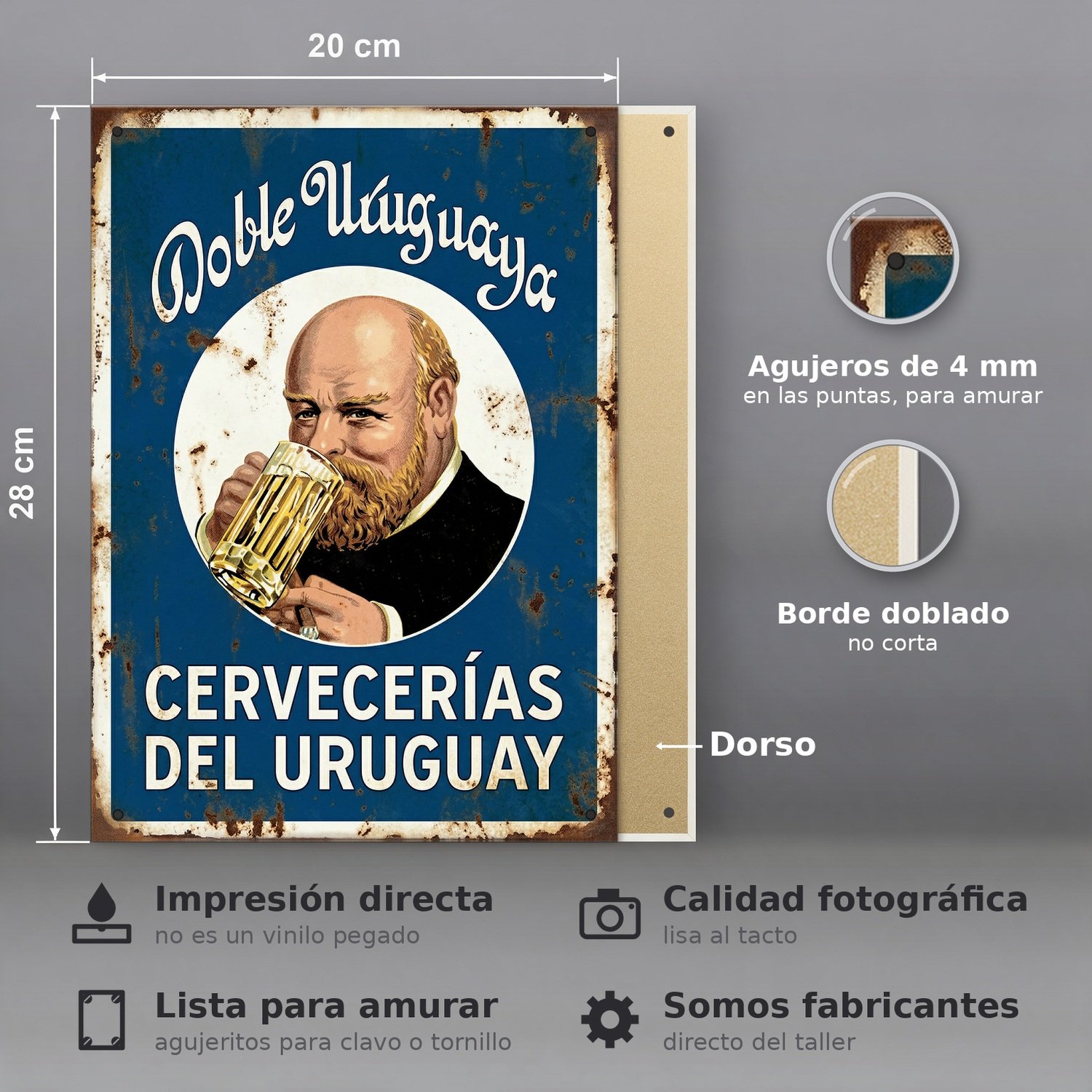 Cerveza Doble Uruguaya - Chapa Vintage - ACI001 - Imagen 2