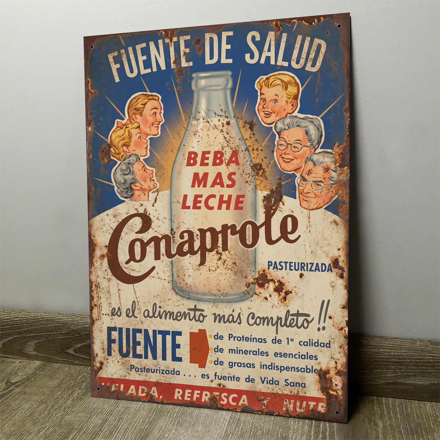 Leche Conaprole, Fuente De Salud - Chapa Vintage - ACS004