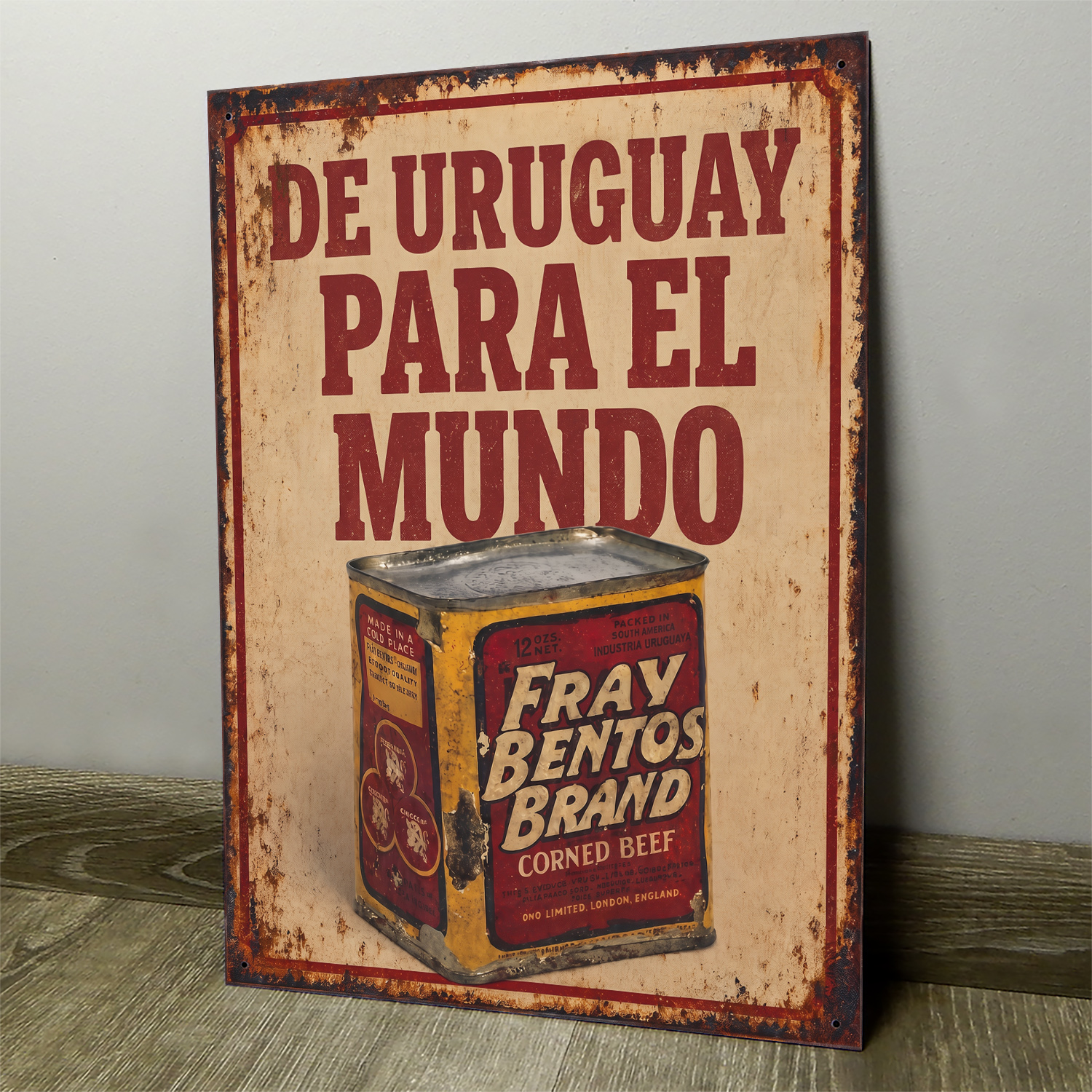 Fray Bentos Corned Beef, De Uruguay Al Mundo - Chapa Vintage - ACS008