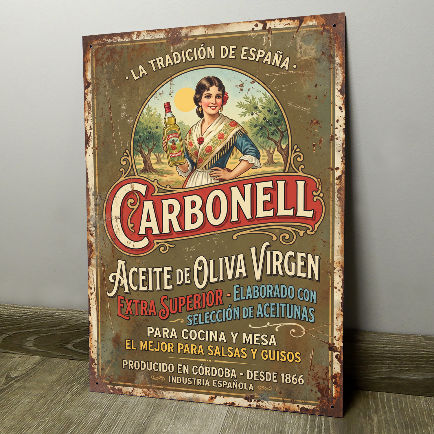 Aceite de Oliva Carbonell, Flamenca - Chapa Vintage - ACS010