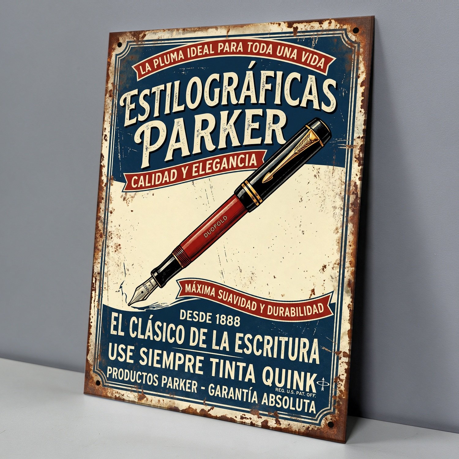 Estilográficas Parker Desde 1888 - Chapa Vintage - ACU013