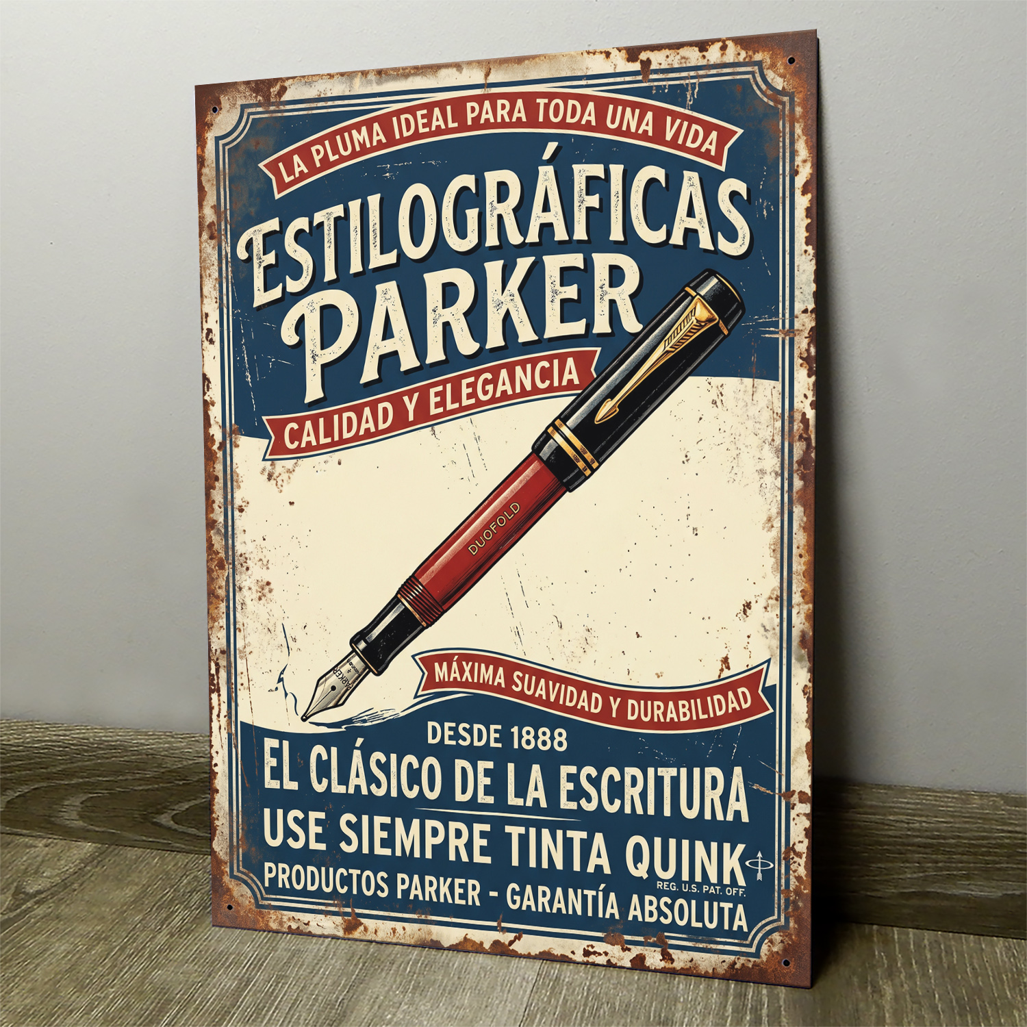 Estilográficas Parker Desde 1888 - Chapa Vintage - ACU013